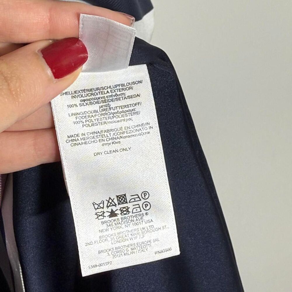 Zac Posen for Brooks Brothers Silk Striped Shift Dress. Red Fleece Cocktail Work - Picture 7 of 11